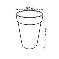 Elho Loft Urban Round High Planter 42cm Warm Grey -Garden Care Store 933195 4